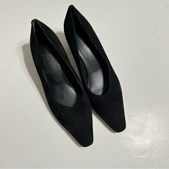 Vince Black Ania Suede Pumps Heel Size 9.5 - Picture 3 of 8